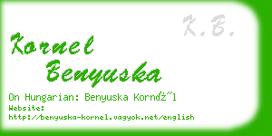 kornel benyuska business card